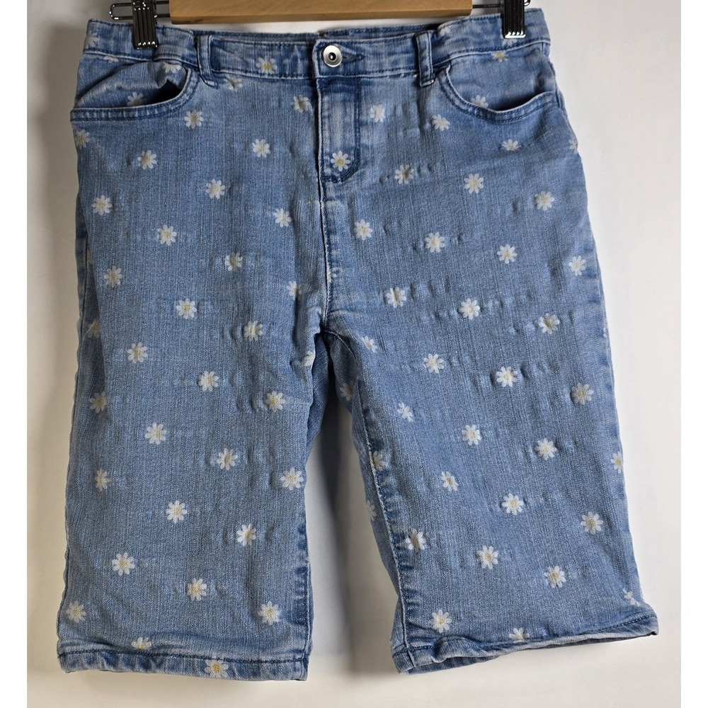 The Childrens Place Skimmer Pant Court Shorts Adjustable Waist Daisy Print Sz 16